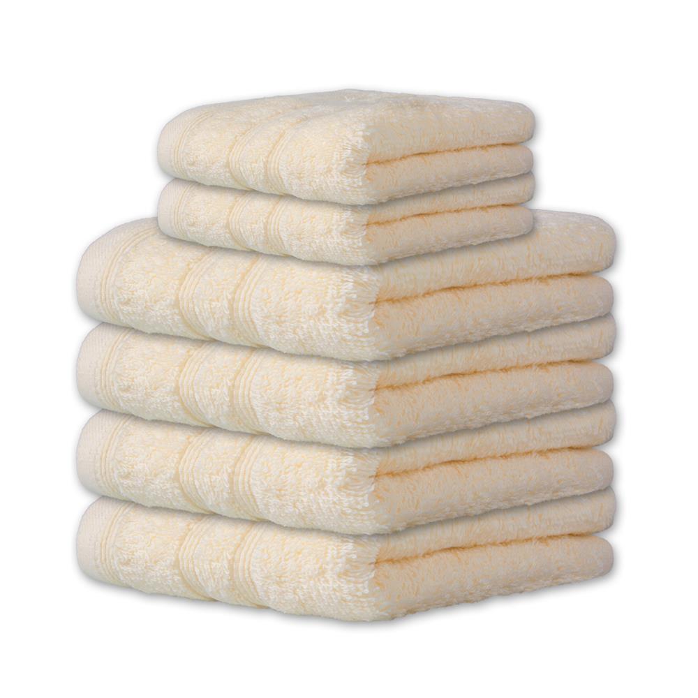 CelinaTex 6-tlg. Frottee Set Handtuch Duschtuch 600 g/m² Qualität Capri  creme weiß Heimtextilien, Bettwaren, Sichtschutz, Haushalt und Sonnensegel
