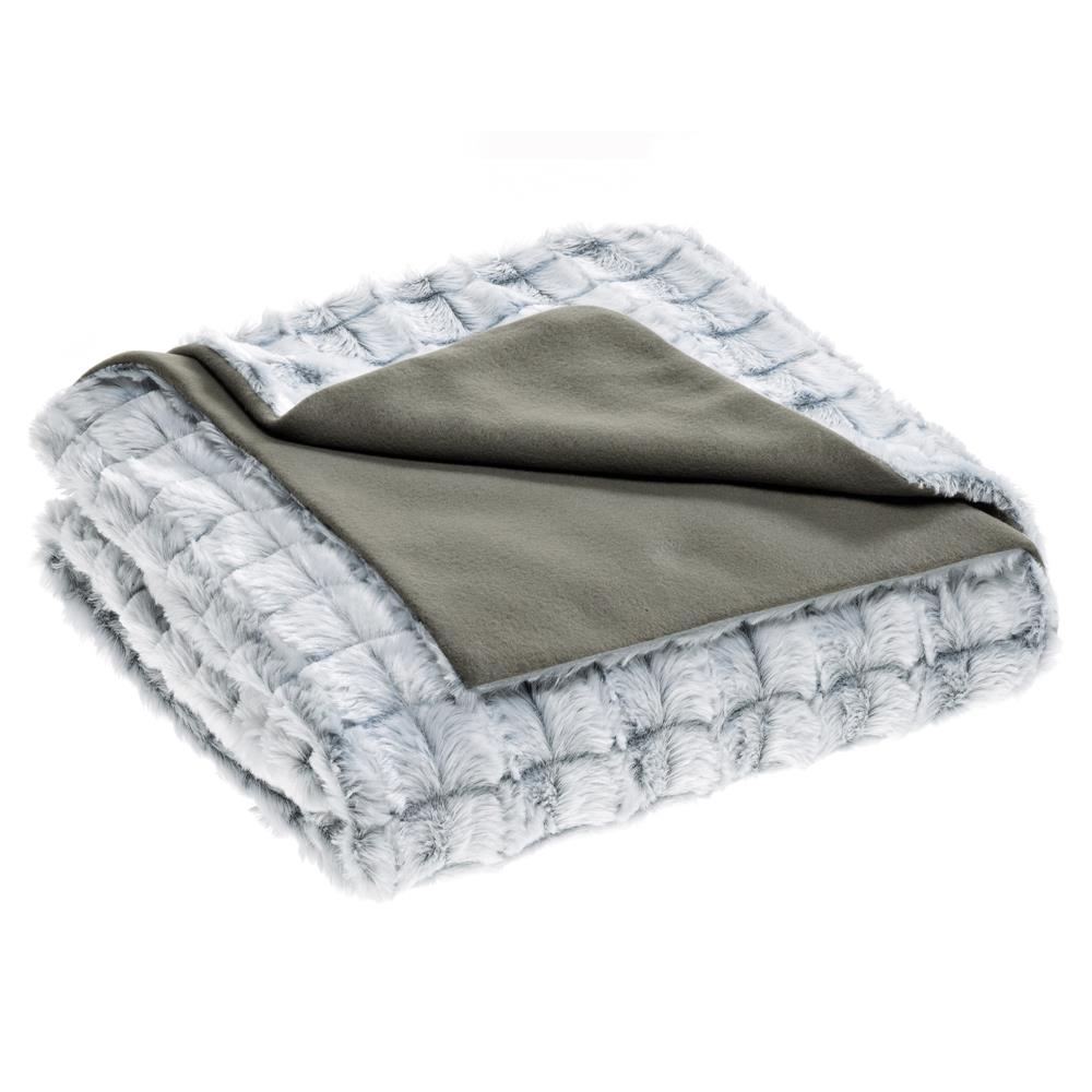 aqua-textil Kuscheldecke Polar-Fleece Fell-Imitat Masha XXL 200x220 grau  Heimtextilien, Bettwaren, Sichtschutz, Haushalt und Sonnensegel