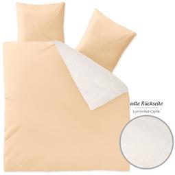 aqua-textil Bettwäsche Garnitur Lammfelloptik Reißverschluss Arctic 200x220 beige