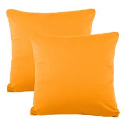 CelinaTex Kissenbezüge Kissenhülle Kissen Mako-Baumwolle Jersey Doppelpack BeNature 40x40 orange