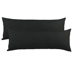CelinaTex Kissenbezug Seitenschläferkissen Stillkissen Mako-Baumwolle Jersey Doppelpack BeNature 40x145 schwarz