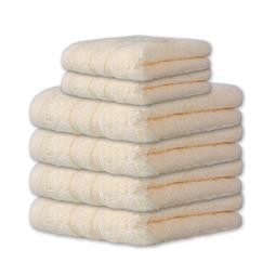 CelinaTex 6-tlg. Frottee Set Handtuch Duschtuch 600 g/m² Qualität Capri creme weiß