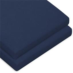 CelinaTex Topper Spannbettlaken Baumwolle Casca Doppelpack dunkel blau 90x200-100x220