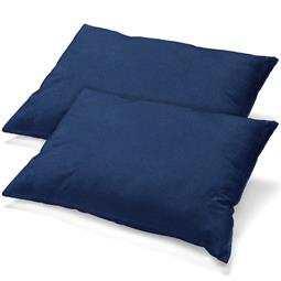 aqua-textil Kissenbezug Kissenhülle Baumwolle Jersey Doppelpack Classic Line 45x70 dunkelblau