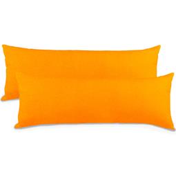 aqua-textil Kissenbezug Seitenschläferkissen Baumwolle Jersey Classic Line Doppelpack 40x200 orange
