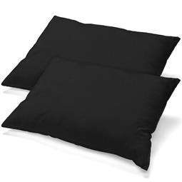 aqua-textil Kissenbezug Kissenhülle Baumwolle Jersey Doppelpack Classic Line 45x70 schwarz