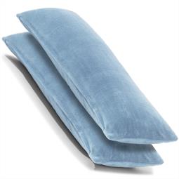 CelinaTex Kissenbezug Seitenschläferkissen Coral-Fleece flauschig Comfortable Doppelpack 40x120 hellblau