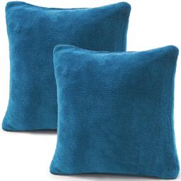 CelinaTex Kissenbezug Coral-Fleece flauschig Comfortable Doppelpack 80x80 blau