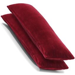 CelinaTex Kissenbezug Seitenschläferkissen Coral-Fleece flauschig Comfortable Doppelpack 40x145 bordeaux