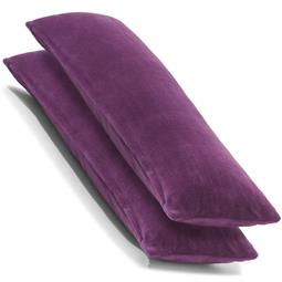 CelinaTex Kissenbezug Seitenschläferkissen Coral-Fleece flauschig Comfortable Doppelpack 40x145 lila