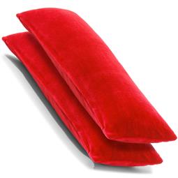 CelinaTex Kissenbezug Seitenschläferkissen Coral-Fleece flauschig Comfortable Doppelpack 40x120 rot