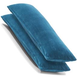 CelinaTex Kissenbezug Seitenschläferkissen Coral-Fleece flauschig Comfortable Doppelpack 40x145 blau