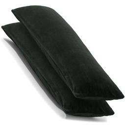 CelinaTex Kissenbezug Seitenschläferkissen Coral-Fleece flauschig Comfortable Doppelpack 40x145 schwarz