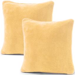 CelinaTex Kissenbezug Coral-Fleece flauschig Comfortable Doppelpack 80x80 beige