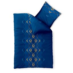 CelinaTex Bettwäsche Garnitur 155x220 Baumwolle Reißverschluss Fashion Leah türkis blau gold