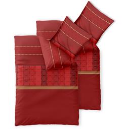 CelinaTex Bettwäsche Garnitur 155x200 Baumwolle Reißverschluss 4 teilig Fashion Susan rot