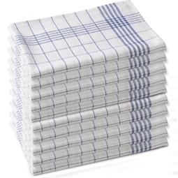 aqua-textil 10er Set Geschirrtücher reine Baumwolle 50x70 cm kariert blau