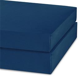 CelinaTex Spannbettlaken Mikrofaser Jersey Jade Doppelpack dunkel blau 90x200 - 100x200