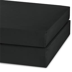 CelinaTex Spannbettlaken Mikrofaser Jersey Jade Doppelpack schwarz 90x200 - 100x200