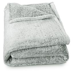 aqua-textil Kuscheldecke Sherpa-Fleece Ottawa XXL 200x220 cm grau/weiß