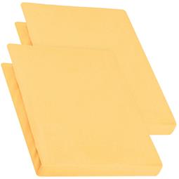 aqua-textil Spannbettlaken Baumwolle Jersey Doppelpack  90x200-100x220 Pur creme gelb