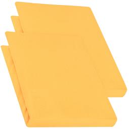 aqua-textil Spannbettlaken Baumwolle Jersey Doppelpack  90x200-100x220 Pur mais gelb