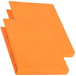 aqua-textil Spannbettlaken Baumwolle Jersey Doppelpack  90x200-100x220 Pur orange