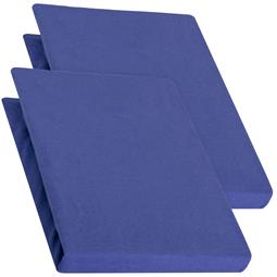 aqua-textil Spannbettlaken Baumwolle Jersey Doppelpack  90x200-100x220 Pur royal blau