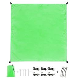 CelinaSun Sonnensegel PES UPF 50+ outdoor Thermobeschichtung ultraleicht mit Viererpack Spannseil elastisch Quadrat 2x2 grün