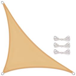 CelinaSun Sonnensegel PES wind- und wasserabweisend inkl. Befestigungsseile BASIC Dreieck 3,2x3,2x4,5 sandbeige