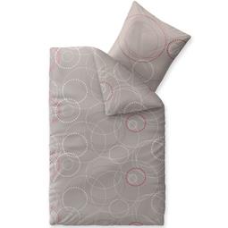 aqua-textil Bettwäsche Garnitur Baumwolle Trend 4 teilig 135x200 Cora grau dunkelgrau weiß