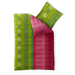 aqua-textil Bettwäsche Garnitur Baumwolle Trend 4 teilig 135x200 Dafina grün pink
