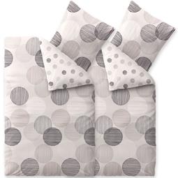 aqua-textil Bettwäsche Garnitur Baumwolle Trend 4 teilig 135x200 Filia Punkte Beige Weiß Grau Anthrazit