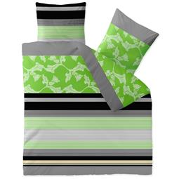 aqua-textil Bettwäsche Garnitur Baumwolle Trend 200x200  Imani grün grau