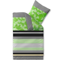 aqua-textil Bettwäsche Garnitur Baumwolle Trend 135x200 Imani grün grau