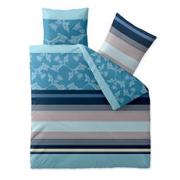 aqua-textil Bettwäsche Garnitur Baumwolle Trend 200x200  Isabis blau beige