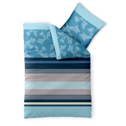 aqua-textil Bettwäsche Garnitur Baumwolle Trend 155x220 Isabis blau beige