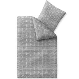 aqua-textil Bettwäsche Garnitur Baumwolle Trend 155x220 Malou grau weiß dunkelgrau