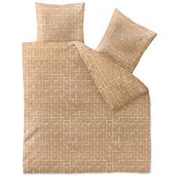 aqua-textil Bettwäsche Garnitur Baumwolle Trend 200x200  Marit sandbeige weiß