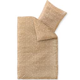 aqua-textil Bettwäsche Garnitur Baumwolle Trend 135x200 Marit sandbeige weiß