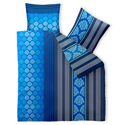 aqua-textil Bettwäsche Garnitur Baumwolle Trend 200x200 Nala blau weiß