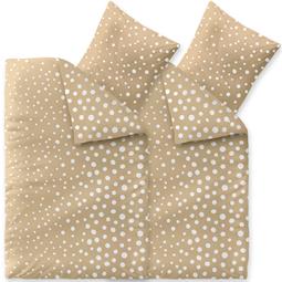 aqua-textil Bettwäsche Garnitur Baumwolle Trend 4 teilig 135x200 Tabea sandbeige weiß