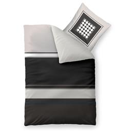 aqua-textil Bettwäsche Garnitur Baumwolle Trend 135x200 Tanja grau schwarz creme
