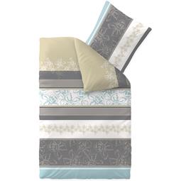 aqua-textil Bettwäsche Garnitur Baumwolle Trend 155x220 Vanesa weiß grau