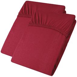 aqua-textil Spannbettlaken Baumwolle Jersey Viana Doppelpack 140x200 - 160x200 bordeaux