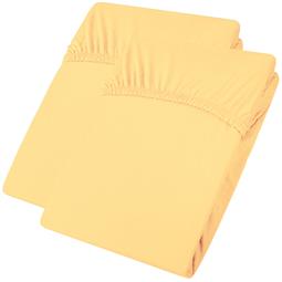 aqua-textil Spannbettlaken Baumwolle Jersey Viana Doppelpack 140x200 - 160x200 gelb