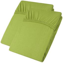 aqua-textil Spannbettlaken Baumwolle Jersey Viana Doppelpack 90x200-100x200 grün