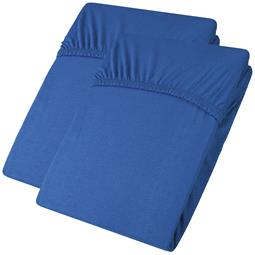 aqua-textil Spannbettlaken Baumwolle Jersey Viana Doppelpack 90x200-100x200 royalblau