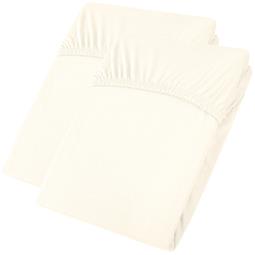 aqua-textil Spannbettlaken Baumwolle Jersey Viana Doppelpack 140x200 - 160x200 weiß